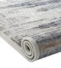 Grey Abstract Polyester 3 ft X 5 ft Machine Made Carpet