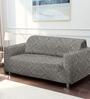 Grey Abstract Polyester 91 x 73 Inches 3 Seater Sofa Cover