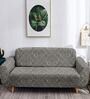 Grey Abstract Polyester 91 x 73 Inches 3 Seater Sofa Cover
