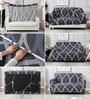 Grey Abstract Polyester 3 Seater Sofa Cover