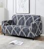 Grey Abstract Polyester 3 Seater Sofa Cover