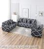 Grey Abstract Polyester 3 Seater Sofa Cover