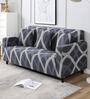 Grey Abstract Polyester 3 Seater Sofa Cover