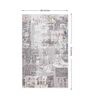 Grey Abstract Polyester 4 ft X 6 ft Machine Made Carpet