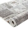 Grey Abstract Polyester 4 ft X 6 ft Machine Made Carpet