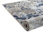 Grey Abstract Polyester 4 ft X 6 ft Machine Made Carpet