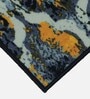 Grey Abstract Polyester 5 ft x 2 ft Machine Made Runner