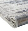 Grey Abstract Polyester 5 ft X 7 ft Machine Made Carpet