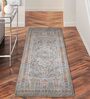 Grey Abstract Polyester 59x24 Inches Machine Made Floor Runner