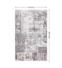 Grey Abstract Polyester 6 ft x 9 ft Machine Made Carpet