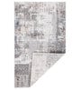 Grey Abstract Polyester 6 ft x 9 ft Machine Made Carpet