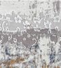 Grey Abstract Polyester 6 ft x 9 ft Machine Made Carpet