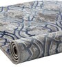 Grey Abstract Polyester 6 ft x 9 ft Machine Made Carpet