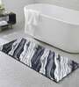 Grey Abstract Polyester AntiSkid Bathmat
