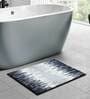 Grey Abstract Polyester AntiSkid Bathmat