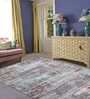 Grey Abstract Polypropylene 4 ft x 6 ft Machine Made Carpet