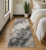 Grey Abstract Polypropylene 5 ft x 2.5 ft Machine Made Runner