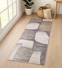 Grey Abstract Polypropylene 5 ft x 2.5 ft Machine Made Runner