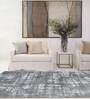 Grey Abstract Polypropylene 5 ft x 7 ft Machine Made Carpet