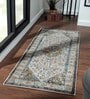 Grey Abstract Polypropylene 59x24 Inches Machine Made Floor Runner