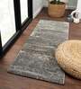 Grey Abstract Polypropylene 59x24 Inches Machine Made Floor Runner