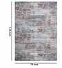 Grey Abstract Polypropylene 6 ft x 9 ft Machine Made Carpet