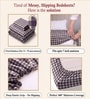 Grey Checkerd Polycotton Double King Fitted Bedsheet With 2 Frill Pillow Covers