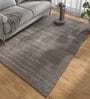 Grey Abstract Viscose 4 ft X 6 ft Hand Tufted Rectangle Carpet