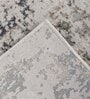 Grey Abstract Viscose 4 ft X 6 ft Machine Made Carpet