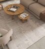 Grey Abstract Viscose 4 ft X 6 ft Machine Made Carpet