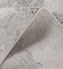 Grey Abstract Viscose 4 ft X 6 ft Machine Made Carpet