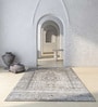 Grey Persian Wool & Viscose 6 ft x 9 ft Hand Tufted Carpet