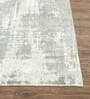Grey Abstract Wool & Viscose 6 ft x 9 ft Hand Woven Carpet