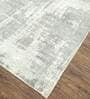 Grey Abstract Wool & Viscose 6 ft x 9 ft Hand Woven Carpet
