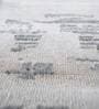 Grey Abstract Wool & Viscose 8 ft x 10 ft Hand Woven Carpet