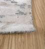 Grey Abstract Wool & Viscose 8 ft x 10 ft Hand Woven Carpet
