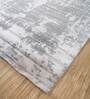 Grey Abstract Wool & Viscose 8 ft x 10 ft Hand Woven Carpet