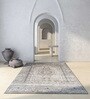 Grey Abstract Wool & Viscose 9 ft x 12 ft Hand Tufted Carpet