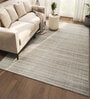 Grey Abstract Wool 6 ft X 9 ft Hand Woven Carpet