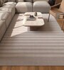 Grey Abstract Wool 6 ft X 9 ft Hand Woven Carpet