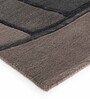 Grey Abstract Wool and Cotton 3 ft x 5 ft Hand tufted Carpet