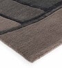 Grey Abstract Wool and Cotton 4 ft x 6 ft Hand tufted Carpet