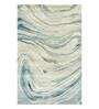 Grey Abstract Wool And Viscose 5 ft x 7 ft Hand Tufted Carpet