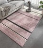 Grey Abstract Wool and Viscose 6 ft X 9 ft Hand Woven Carpet