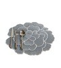 Sliver Floral Shaped Textured PVC Dining Table Placemat