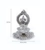 Grey Aluminium Ganesh Diya In Metal With Swastik Idol