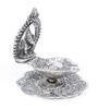 Grey Aluminium Ganesh Diya In Metal With Swastik Idol