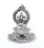 Grey Aluminium Ganesh Diya In Metal With Swastik Idol