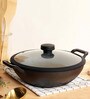 Pre Seasoned 11.8 Inch Non- Stick Black Cast Iron Kadhai with Lid