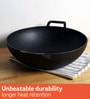 Pre Seasoned 9.4 Inch Missing Black Cast Iron Kadhai